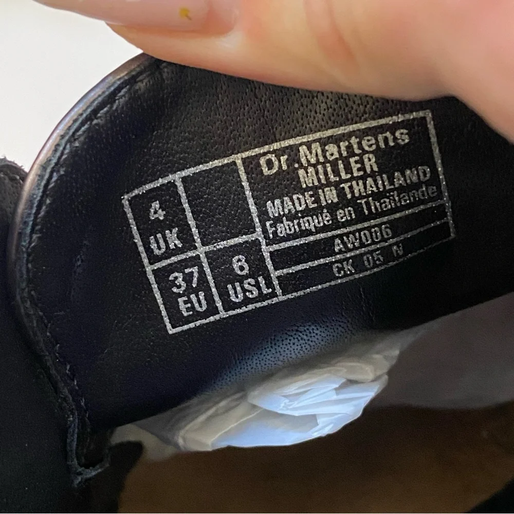 DR. MARTENS BLACK LEATHER MILLER SILVER BUCKLE DETAIL LOAFER DRESS SHOES - Picture 10 of 10
